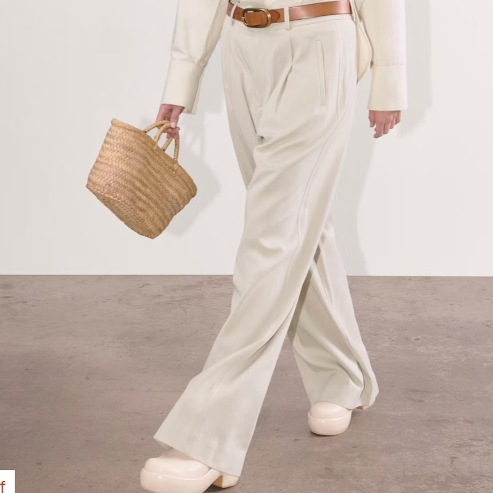 Everlane Cream Wide Leg Pants
